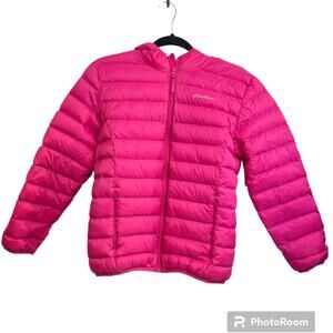 Eddie Bauer Barbie Pink Puffer Coat Jacket Duck Down Feathers Girls Size 14
